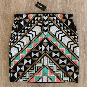 Express Tribal Sequins Skirt (NWT), Size XS